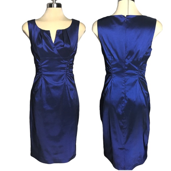 ADRIANNA PAPELL Luxury Sheath Designed Blue Dress Size 8 - Picture 2 of 15